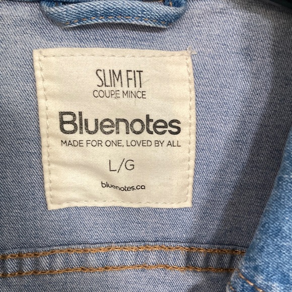 Artisan Hand Painted Blue Notes Cropped Jean Jacket Abstract Heart Acryl… - Picture 5 of 12